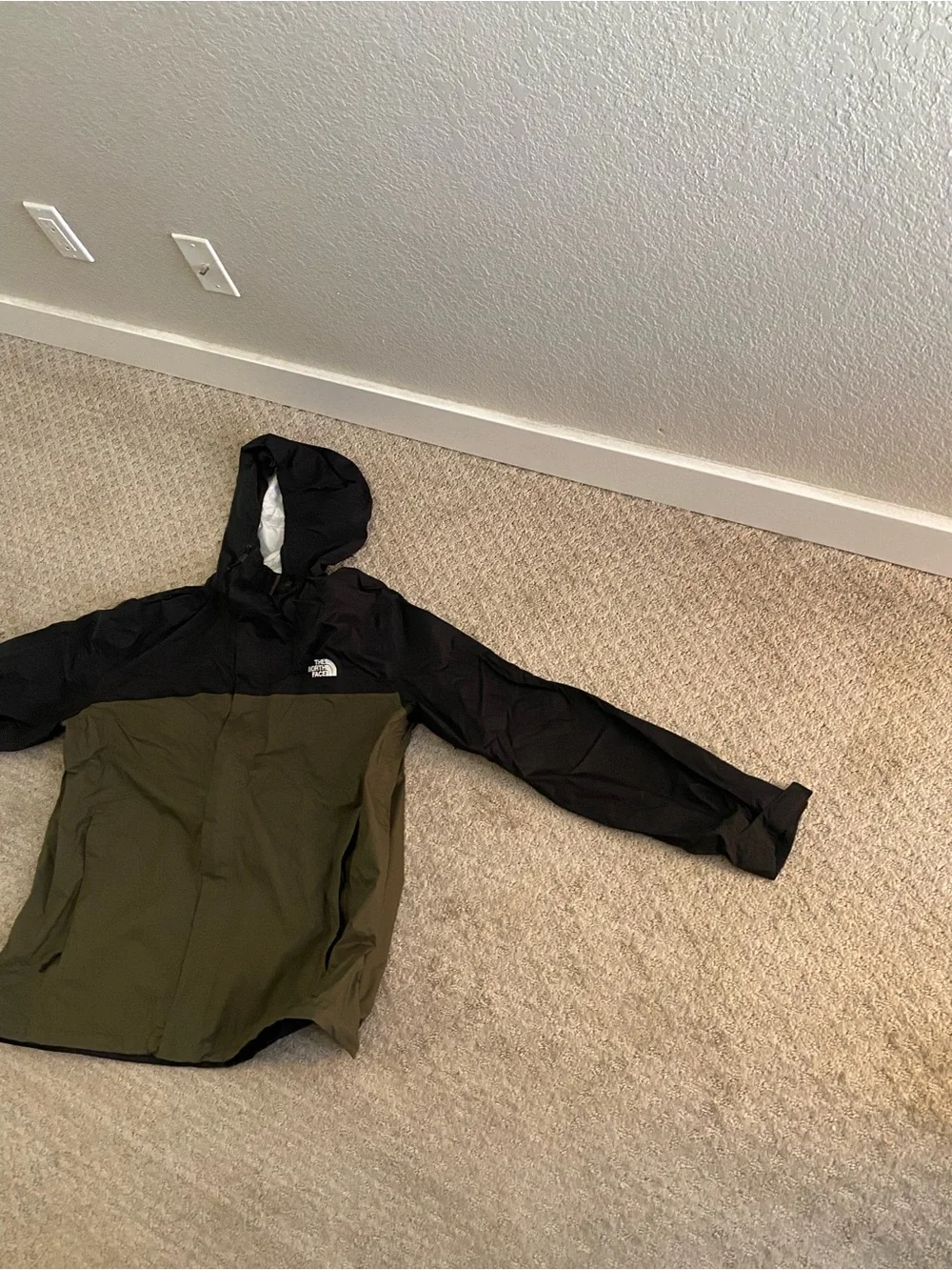 The North Face Black and Olive Green Windbreaker Jacket